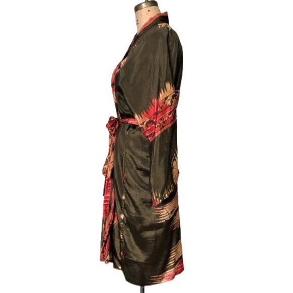 Vintage 100% silk amazing abstract print kimono cover up duster - Picture 6 of 16